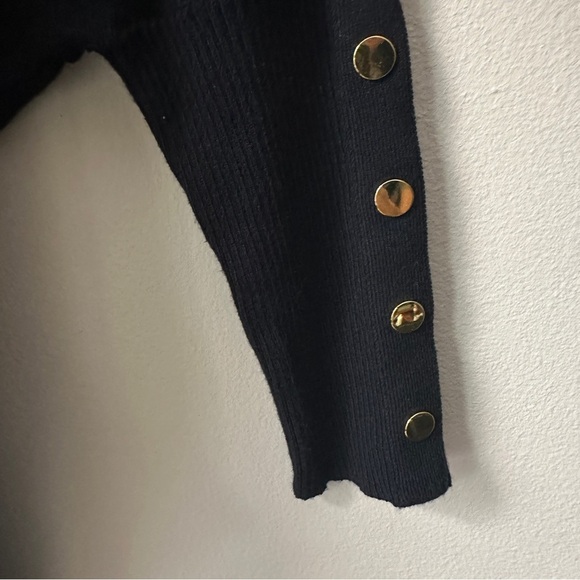 Alfani Black Poncho with Gold Stripes - Picture 4 of 6